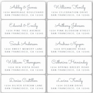 Postcard Calligraphy Wedding Guest Address Labels