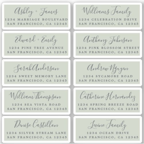 Postcard Calligraphy Wedding Guest Address Labels