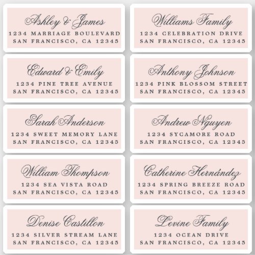 Postcard Calligraphy Wedding Guest Address Labels