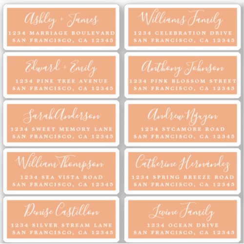 Postcard Calligraphy Wedding Guest Address Labels