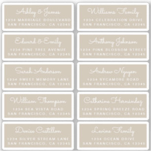 Postcard Calligraphy Wedding Guest Address Labels