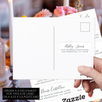 Postcard Calligraphy Wedding Guest Address