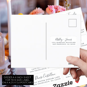 Postcard Calligraphy Wedding Guest Address Sticker