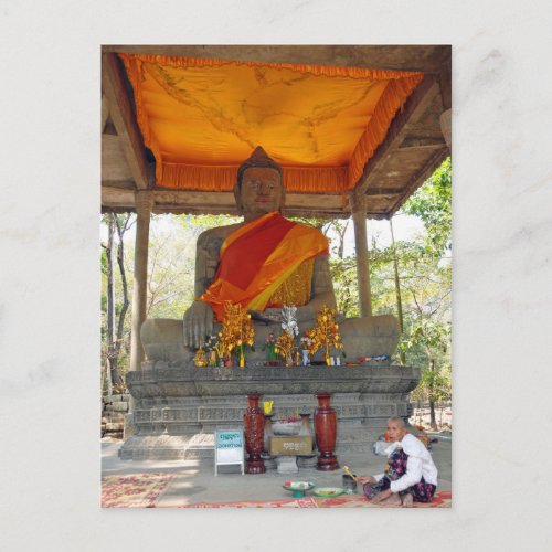 Postcard Cambodia Angkor Thom Buddha