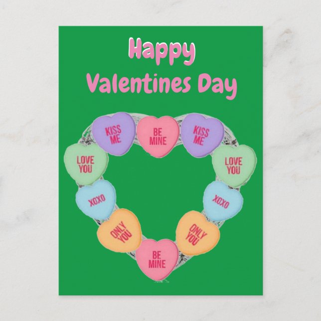 Postcard Candy Love Hearts (Front)