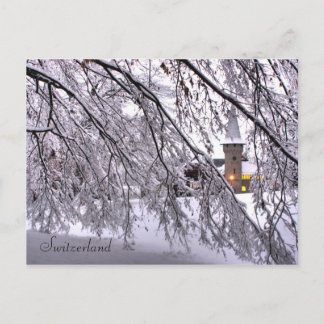 Postcard Castle Snowy Trees In Lucerne Switzerland