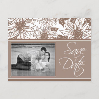 [Postcard] Chocolate Sunflowers Save the Date Announcement Postcard