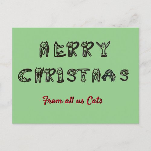 Postcard _ Christmas Greetings from Cats