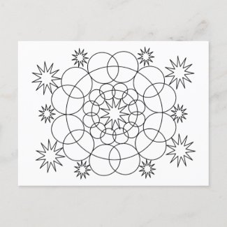 Postcard - Circles and Stars to Color