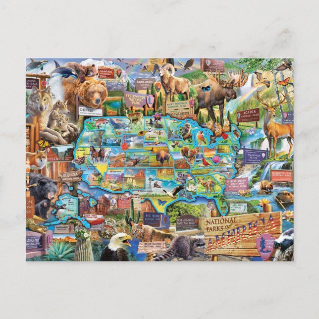 Postcard Collage American National Parks (Front)