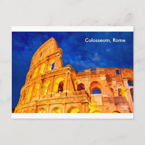 Postcard Colosseum twilight Rome