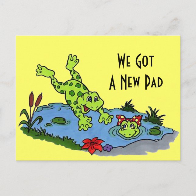 Postcard Cute We've Moved New Address Pad Frogs PC (Front)