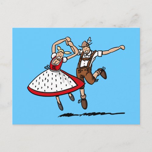 Postcard Dancing Bavarian BEER FESTIVAL Couple