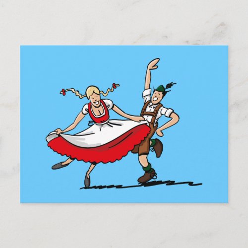 Postcard Dancing Bavarian BEER FESTIVAL Couple