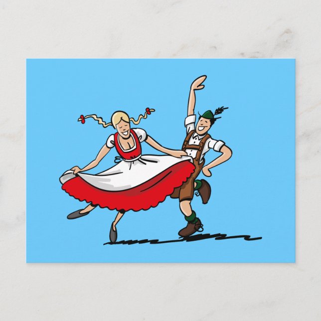 Postcard Dancing Bavarian BEER FESTIVAL Couple (Front)