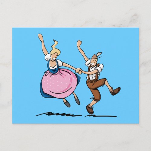 Postcard Dancing Bavarian BEER FESTIVAL Couple