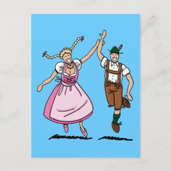 Postcard Dancing Beer Festival Couple by frankramspott at Zazzle