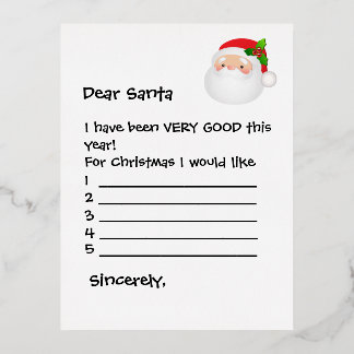 Postcard - Dear Santa I Would Like...