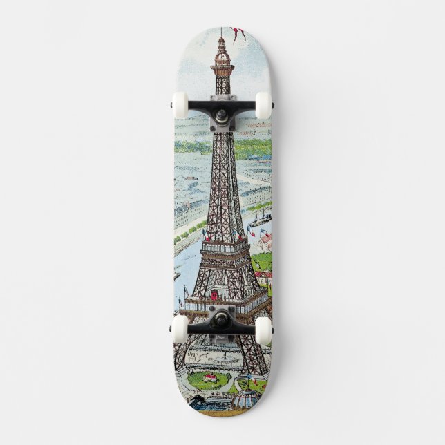 Postcard depicting the Eiffel Tower Skateboard Deck (Front)
