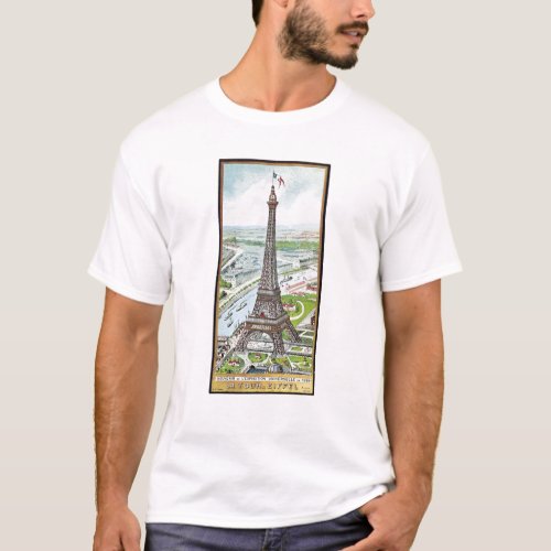 Postcard depicting the Eiffel Tower T_Shirt