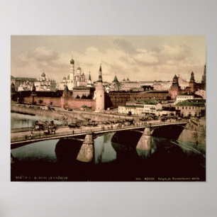 Postcard depicting the Kremlin, Moscow Poster