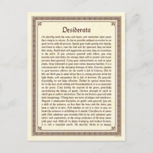 Postcard Desiderata