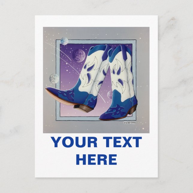 Postcard - Electric Slide Cowboy Boots (Front)