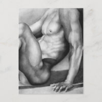 Postcard Elegant Masculine Male Model Bodybuilder