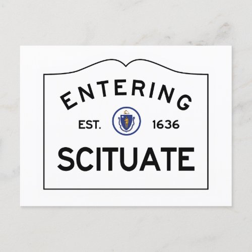 Postcard _ Entering Scituate Road Sign