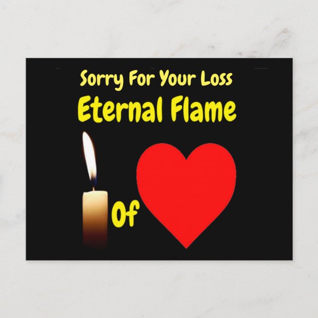 Postcard Eternal Flame Of Love Sorry For Loss (Front)