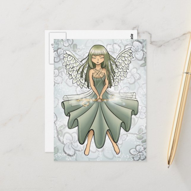 Postcard - Fairy Summoning Spring Design (Front/Back In Situ)