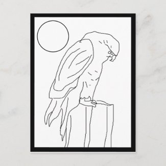 Postcard - Falcon on Post to Color