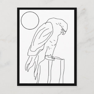 Postcard - Falcon on Post to Color
