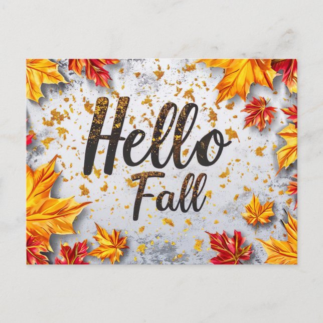 Postcard Fall Greeting Design (Front)