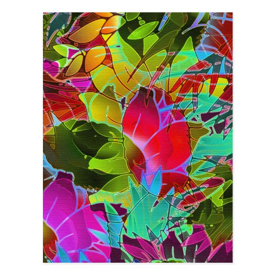 Postcard Floral Abstract Artwork