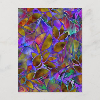 Postcard Floral Abstract Stained Glass by Medusa81 at Zazzle