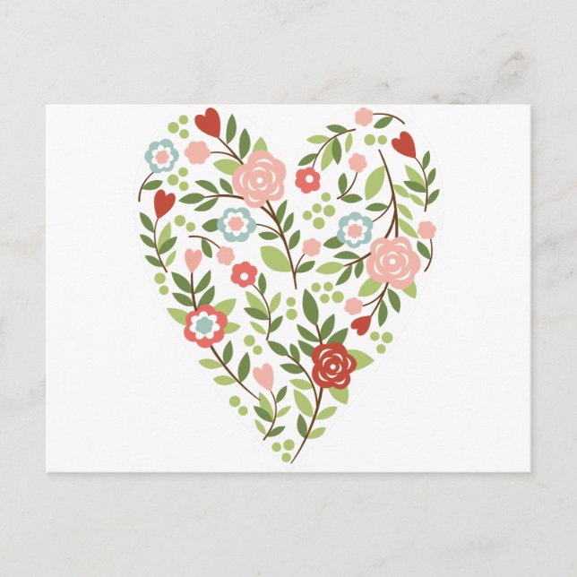 Postcard - Floral Heart - Valentine's Day (Front)