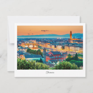 Postcard Florence sunset, Italy