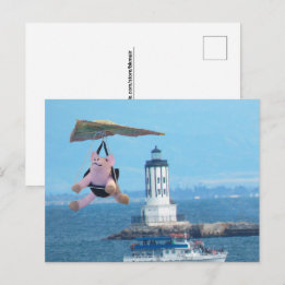 Postcard - Flying Pig over LA Harbor Light