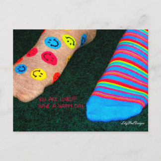 Postcard for a teen expressing love Happy Feet