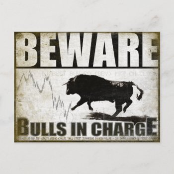 Postcard For The Bull Market Investors by cardland at Zazzle