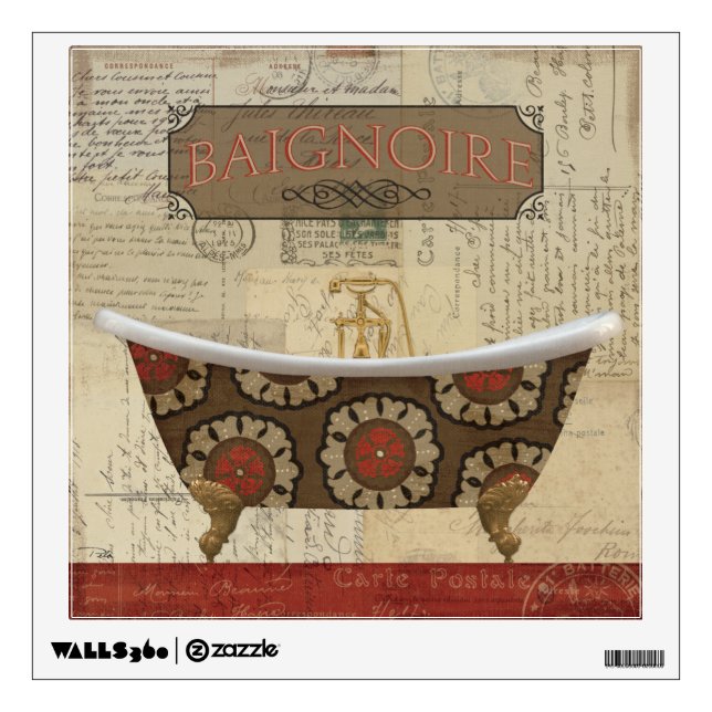 Postcard French Bathroom Wall Sticker (Front)