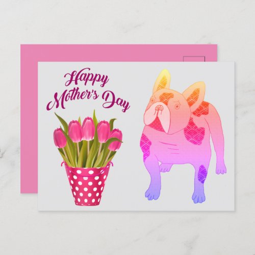 postcard French Bulldog Mothers Day