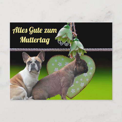 postcard French Bulldoggen Mothers Day