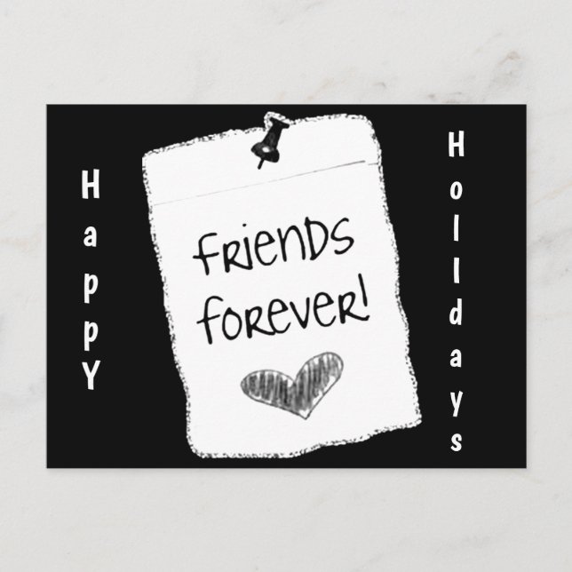 *POSTCARD* **FRIENDS FOREVER** AT *CHRISTMAS* HOLIDAY POSTCARD (Front)