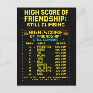 Postcard 'Friendship Highscore'