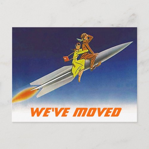 Postcard Fun Retro Weve Moved New Address Rocket