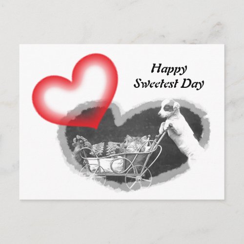 Postcard Furry Happy Sweetest Day Hearts Pet PC