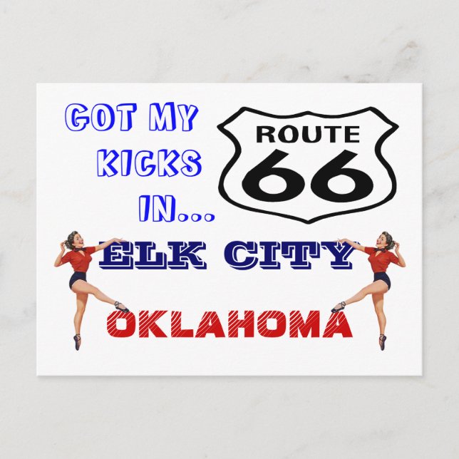 Postcard Get Your Kicks On Route 66 - Road Trip PC (Front)
