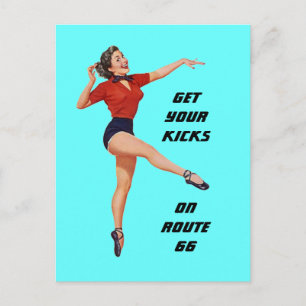 Postcard Get Your Kicks On Route 66 - Road Trip PC